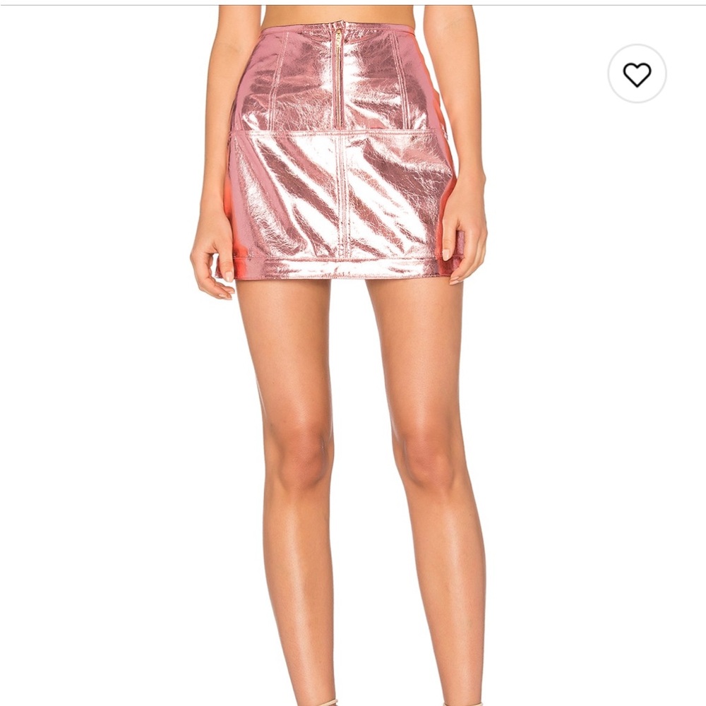 For Love And Lemons Metallic Pink Skirt